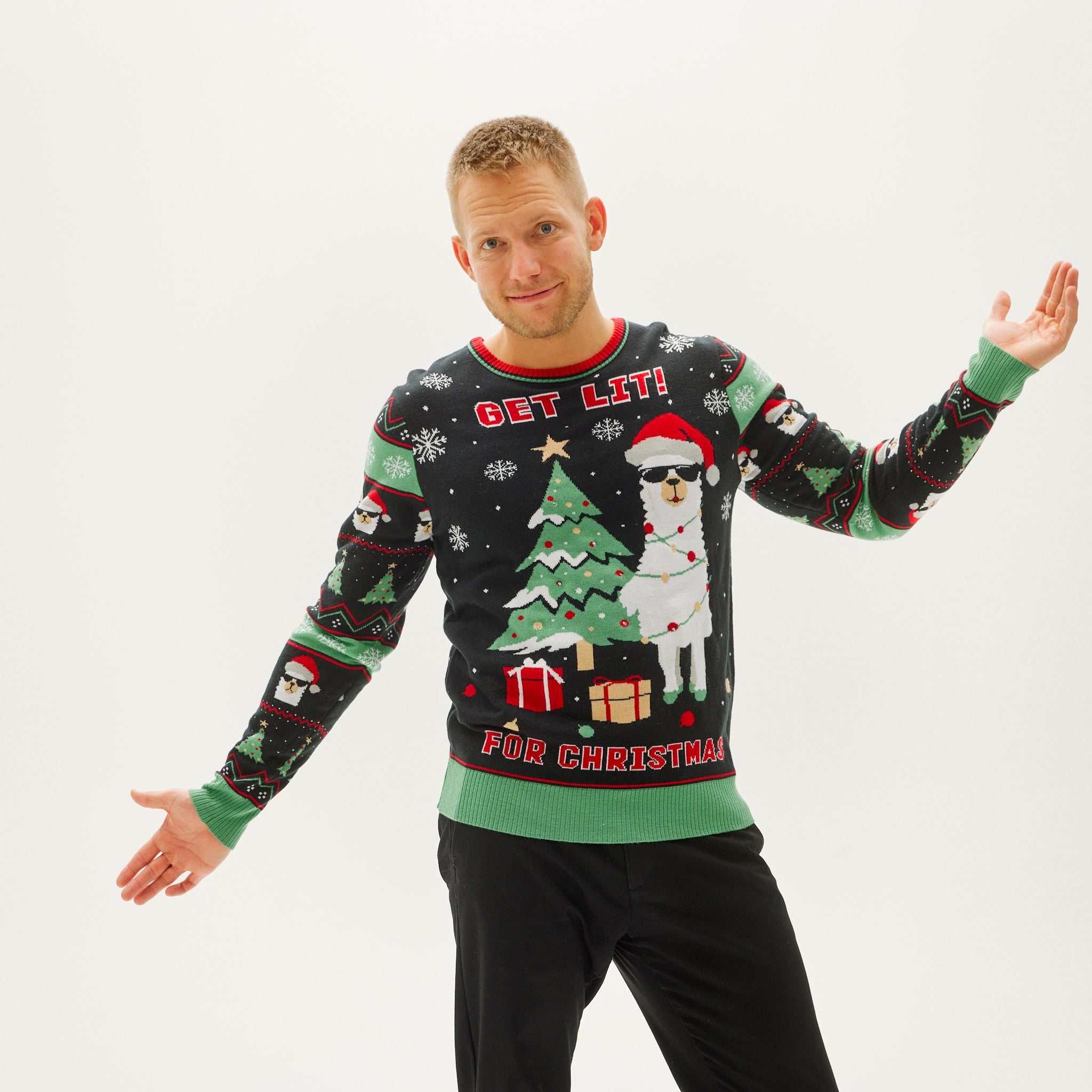 Get Lit Llama Christmas Sweater - Men